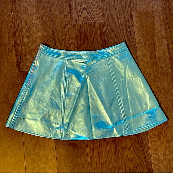 Dolls Kill Blue Metallic Mini Skirt (Skort) Sz. Medium NWT - Picture 2 of 7